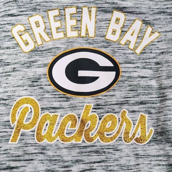 NFL Teams Girls Youth XL Gray Greenbay Packers T-shirt - Picture 2 of 7